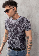 CT781 Men's T-shirt with large eagle print