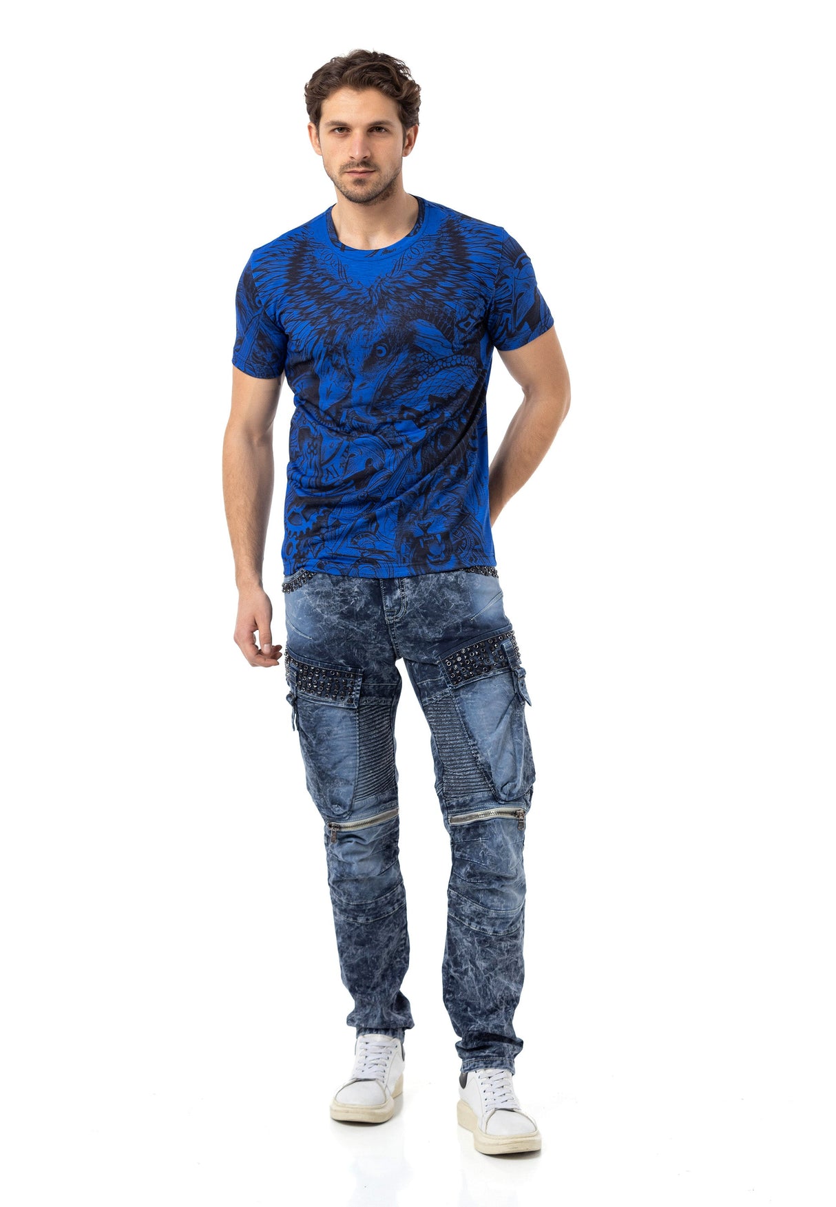 CT781 Men's T-shirt with large eagle print