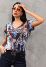 WT380 V-neck T-shirt in an extravagant look