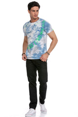 CT614 Men's T-shirt with fashionable batik pattern