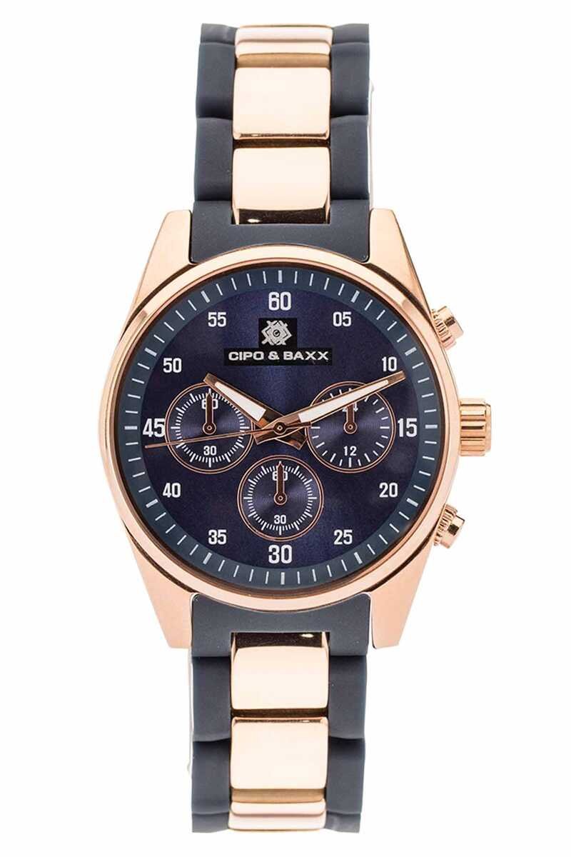 WZ100 ladies' wristwatch in gold-colored navy blue steel
