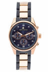 WZ100 ladies' wristwatch in gold-colored navy blue steel