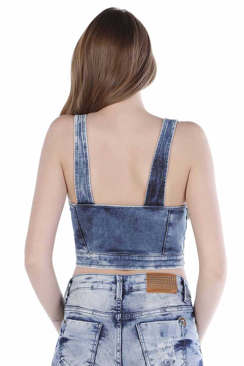 WB100 women's denim bustier with cool