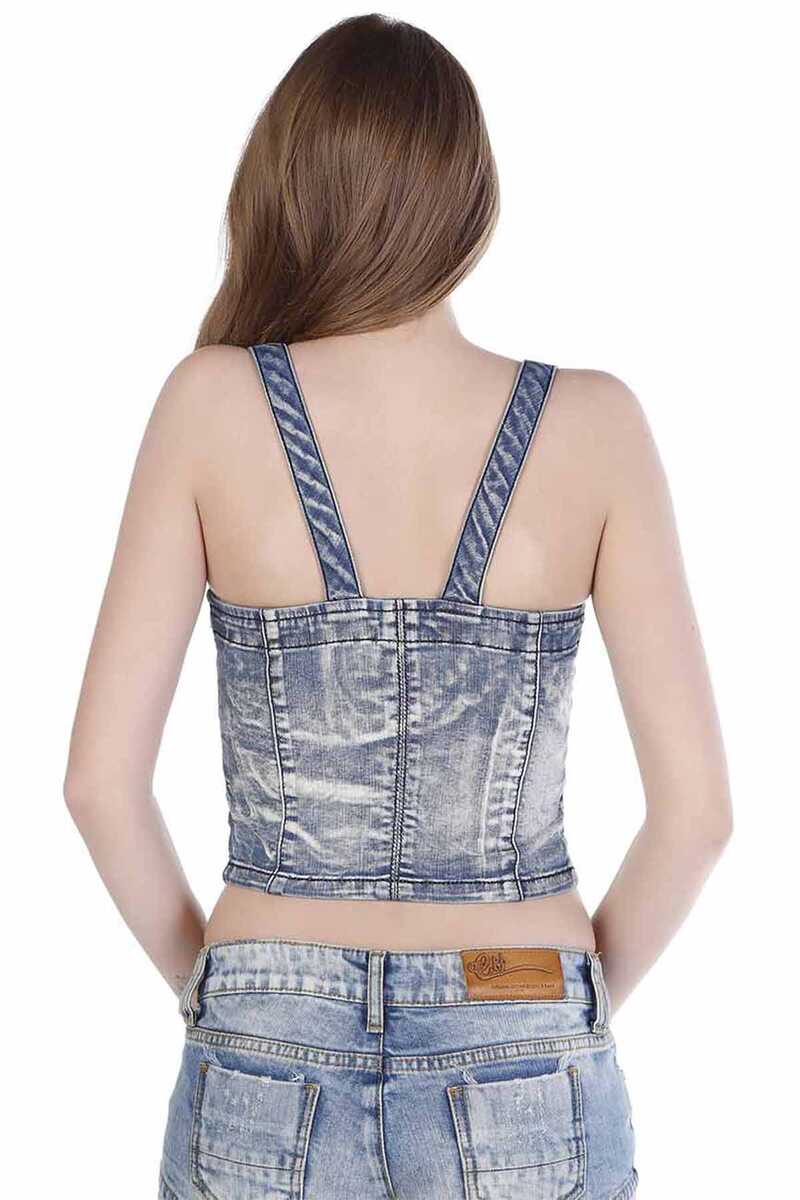 WB101 Women's denim bustier with cool