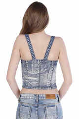 WB101 Women's denim bustier with cool