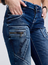 WD200B Women's Comfortable Low-Waisted Jeans in Skinny Fit
