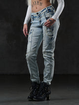 WD216 Women's comfortable jeans in a fashionable wash, slim fit