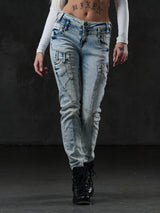 WD216 Women's comfortable jeans in a fashionable wash, slim fit