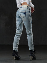 WD216 Women's comfortable jeans in a fashionable wash, slim fit