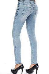 WD226 Women's Slim-Fit Jeans with Distressed Effects