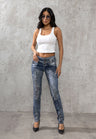 WD245 Women's Slim-Fit Jeans with Triple Waistband