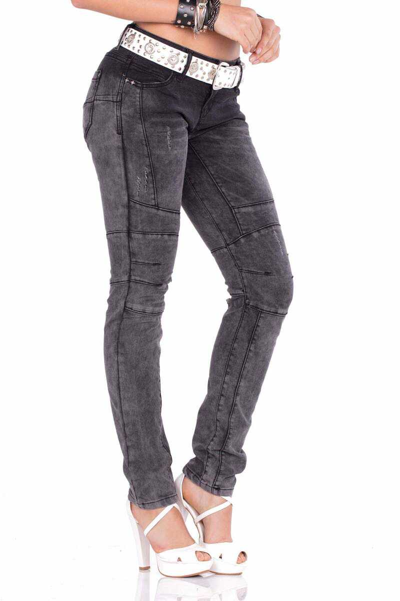 WD252 Women's slim-fit jeans with special wash