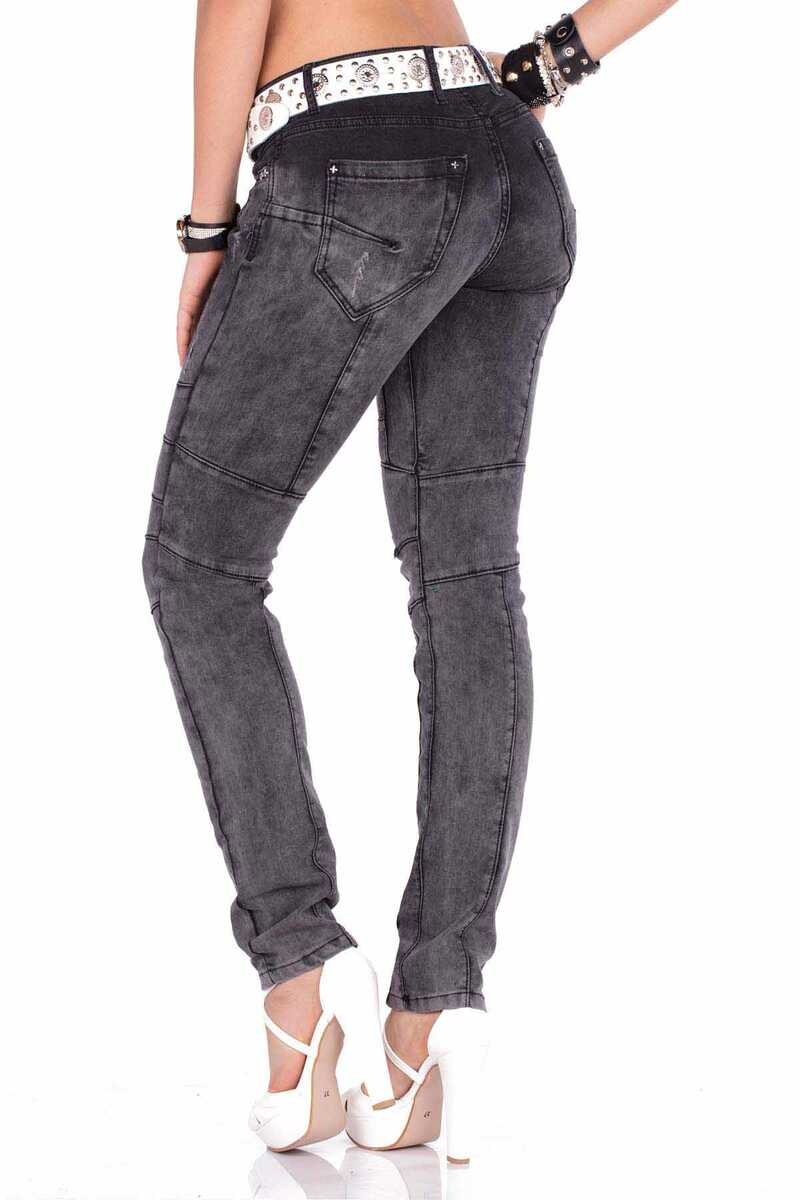 WD252 Women's slim-fit jeans with special wash