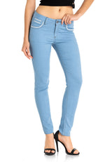 WD256A Women's slim-fit jeans with embroidered pockets