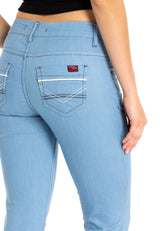 WD256A Women's slim-fit jeans with embroidered pockets