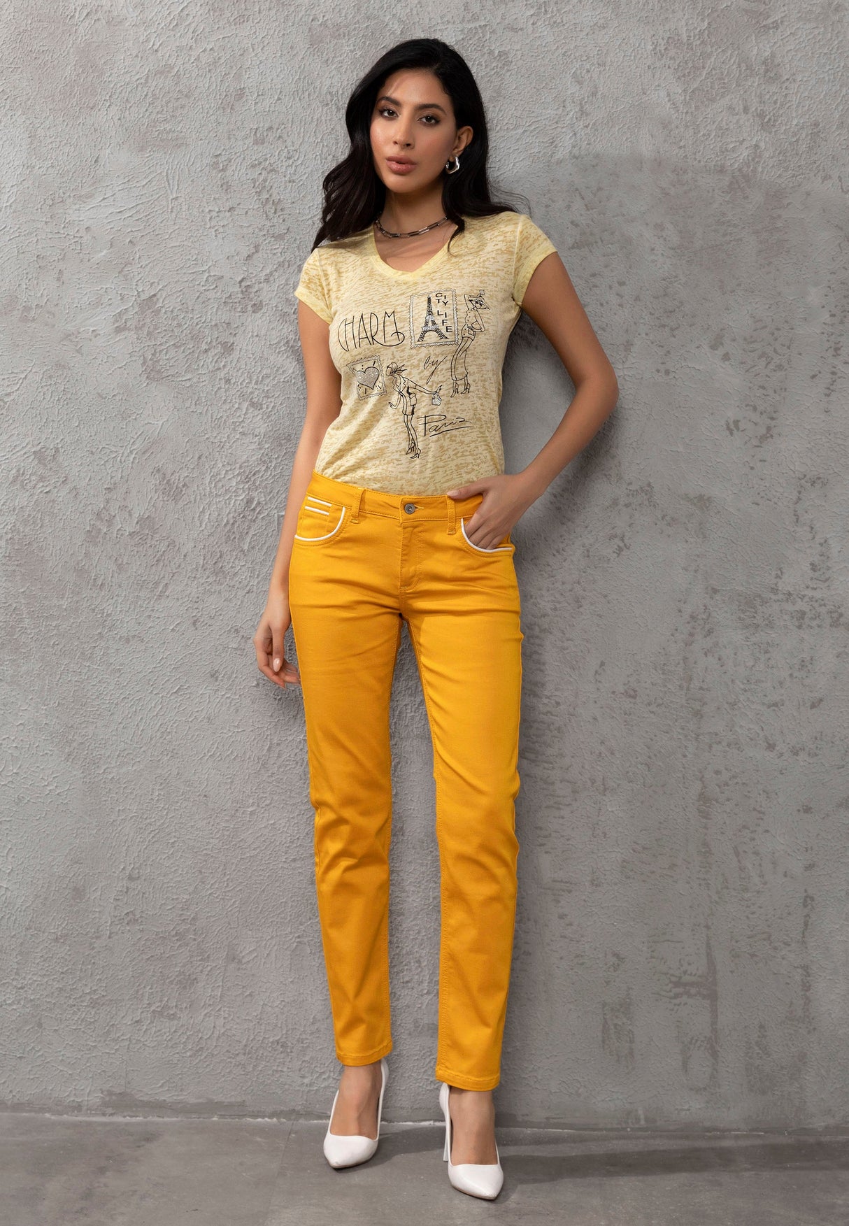 WD256B Women's trousers in solid color