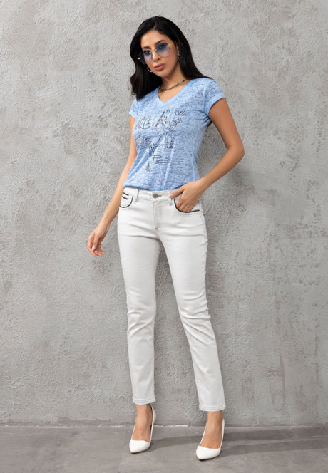 WD256B Women's trousers in solid color