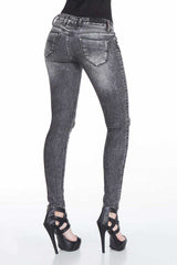WD307 Women's slim-fit jeans in a trendy used look