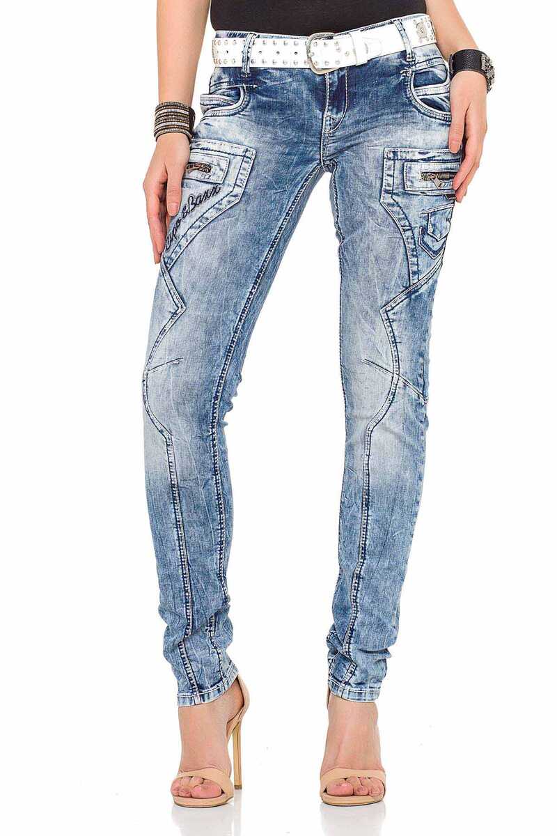 WD322 Women's Slim-Fit Low-Waisted Skinny Jeans