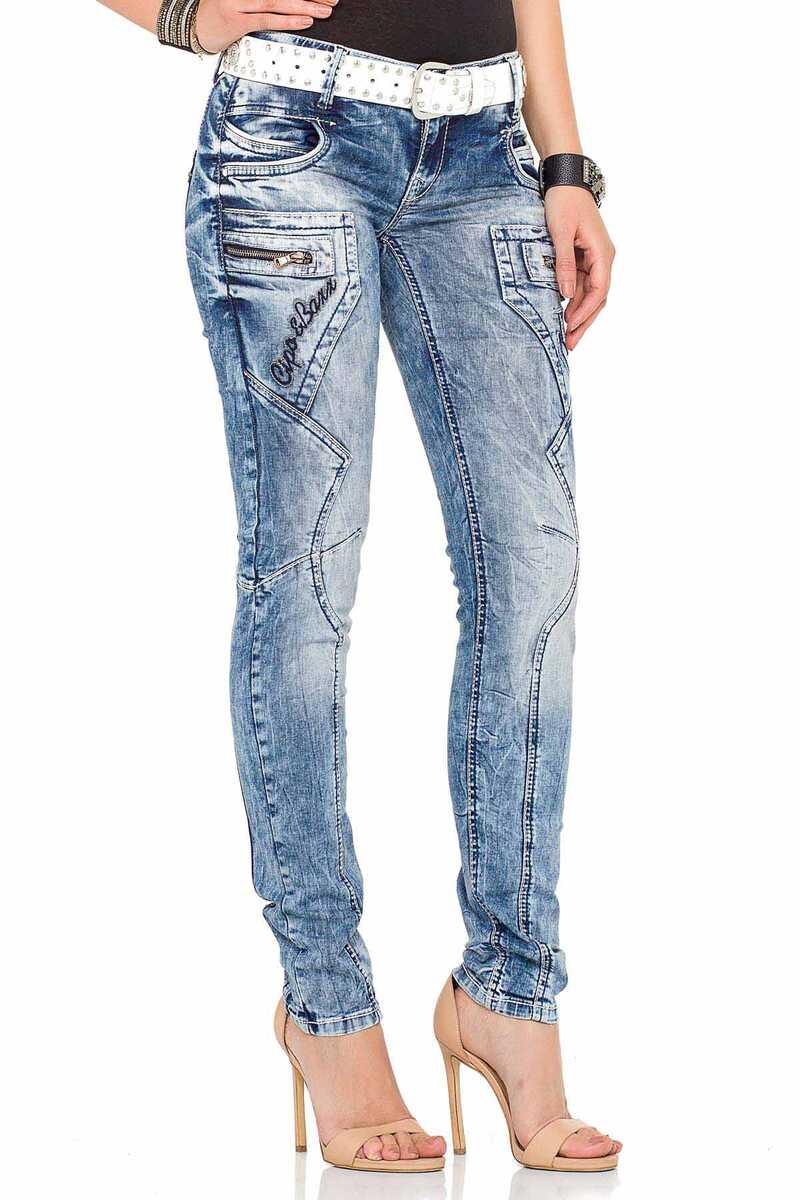 WD322 Women's Slim-Fit Low-Waisted Skinny Jeans