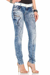 WD322 Women's Slim-Fit Low-Waisted Skinny Jeans