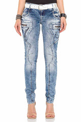 WD322 Women's Slim-Fit Low-Waisted Skinny Jeans