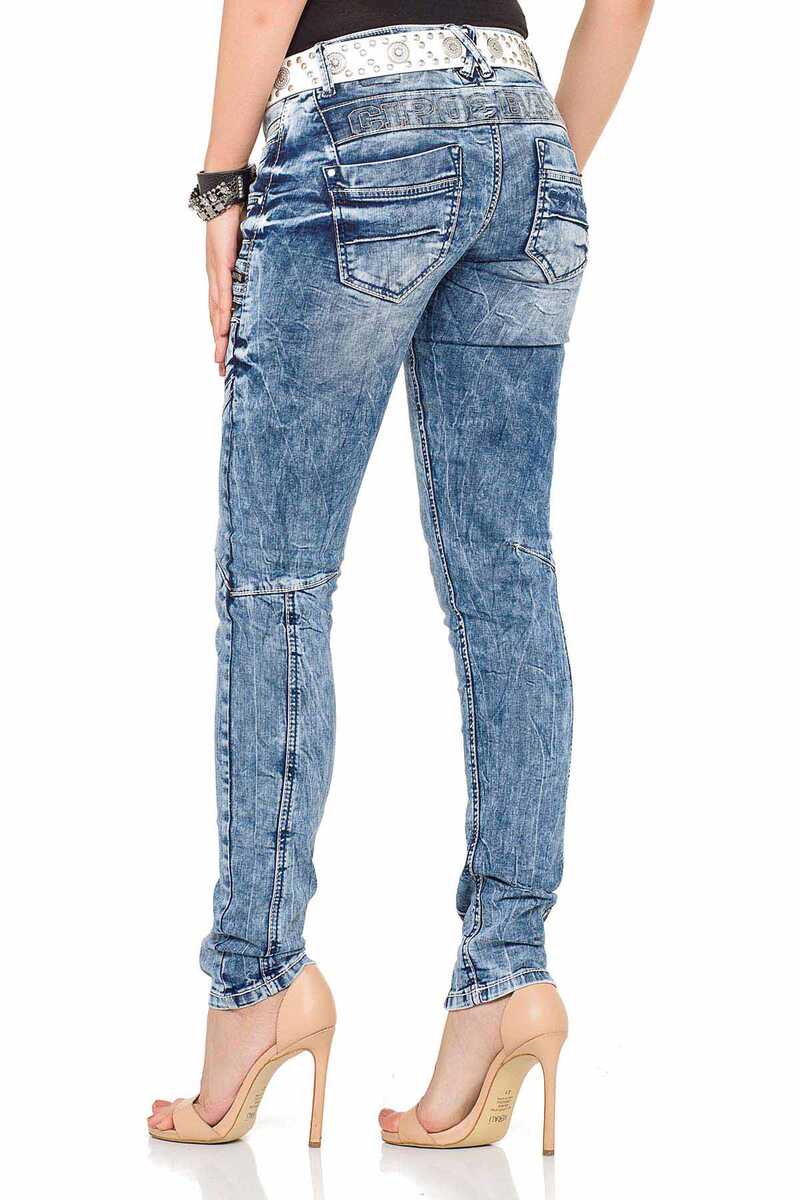 WD322 Women's Slim-Fit Low-Waisted Skinny Jeans