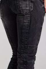 WD358 Women's comfortable jeans with fashionable decorative seams