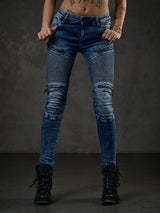 WD365 – Women's jeans with zipper details and biker style