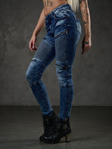 WD365 – Women's jeans with zipper details and biker style
