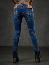 WD365 – Women's jeans with zipper details and biker style