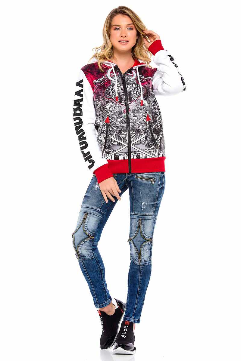 WD377 Women's skinny jeans with many appliqués