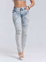 WD382 women's slim-fit jeans with an extravagant seam design in a straight fit