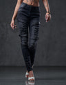 WD383 Women's skinny jeans in a cool biker look.
