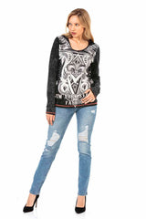 WD452 Women's slim-fit jeans with cool distressed details