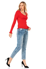 WD454 Women's 7/8 trousers with cool pattern