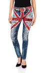 WD455 Women's slim-fit jeans in a vibrant design