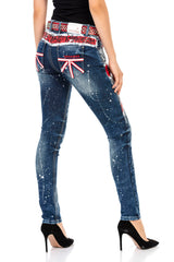 WD455 Women's slim-fit jeans in a vibrant design