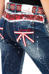 WD455 Women's slim-fit jeans in a vibrant design
