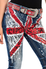 WD455 Women's slim-fit jeans in a vibrant design