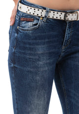WD461 Women's slim-fit jeans in a casual used look