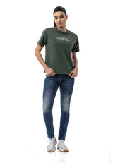 WD461 Women's slim-fit jeans in a casual used look
