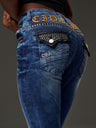 WD466 Women's slim-fit jeans with cool studs
