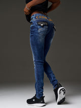 WD466 Women's slim-fit jeans with cool studs