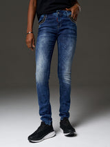 WD466 Women's slim-fit jeans with cool studs
