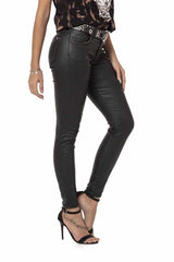 WD467 Women's Slim-Fit Jeans with Glossy Coating