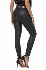 WD467 Women's Slim-Fit Jeans with Glossy Coating