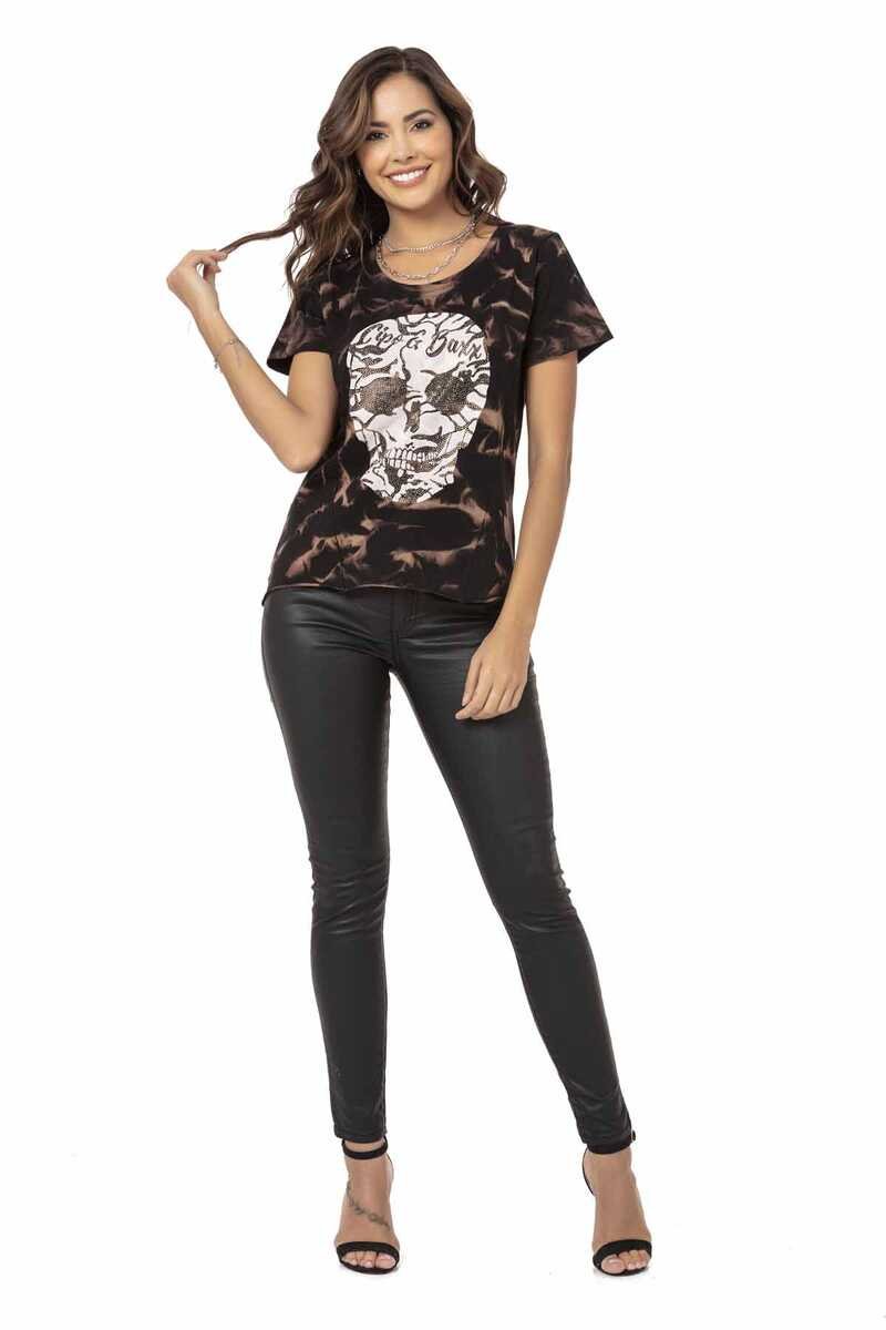 WD467 Women's Slim-Fit Jeans with Glossy Coating