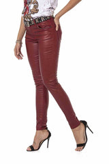 WD467 Women's Slim-Fit Jeans with Glossy Coating