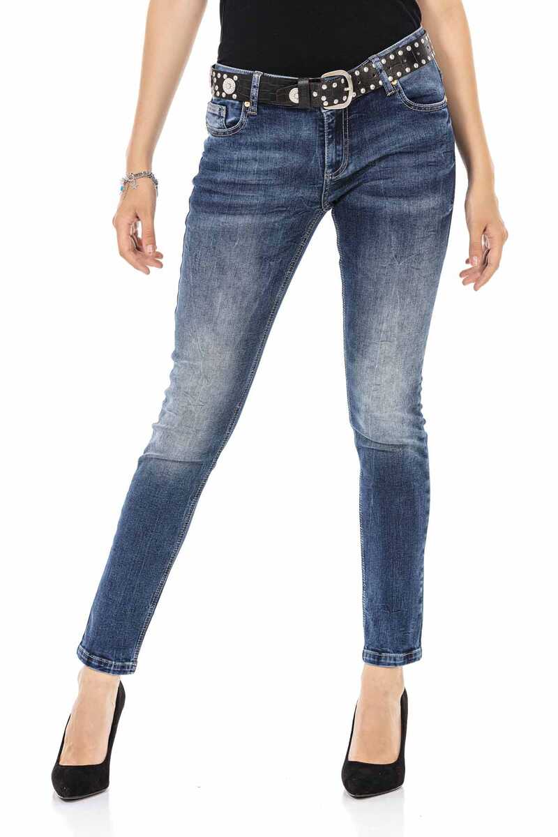 WD471 Women's slim-fit jeans in a classic 5-pocket design